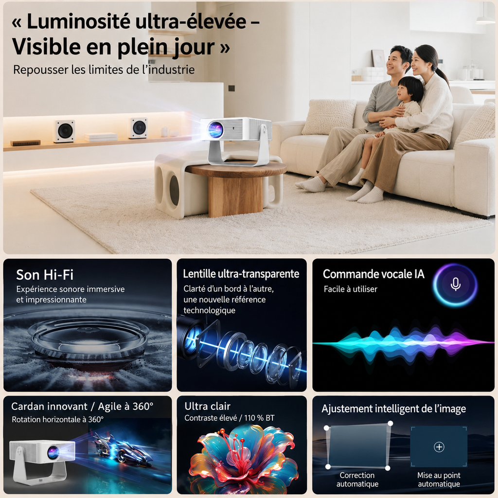 KaiAqua X3 vidéoprojecteur portable - accessoires inclus