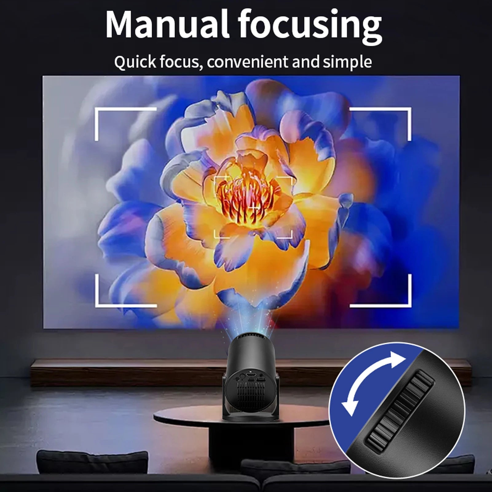 Arealer - Mini Vidéoprojecteur Portable Full HD 1080p, Rotation 270°