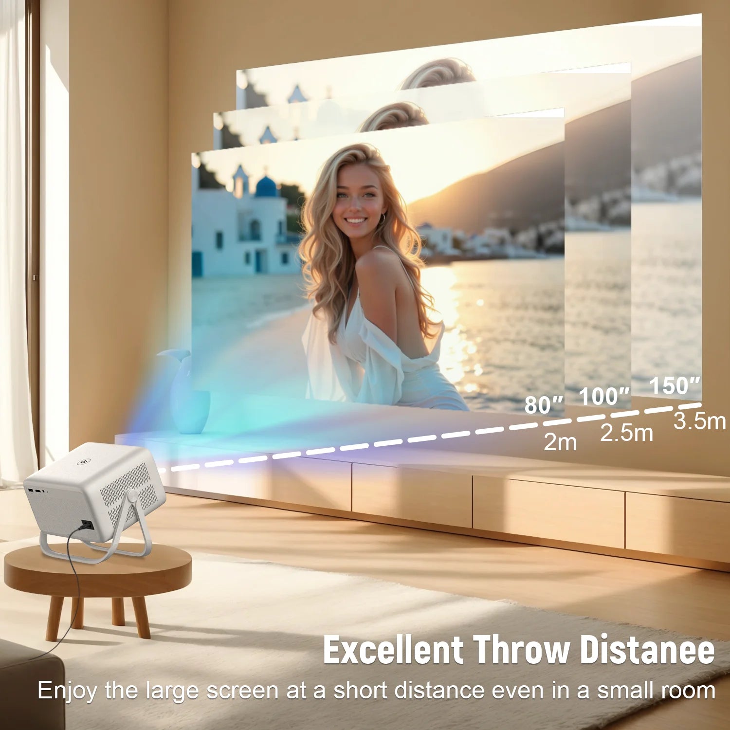 Velec TP350 - Vidéoprojecteur Home Cinéma Android 14, 650 ANSI, Bluetooth 5.2