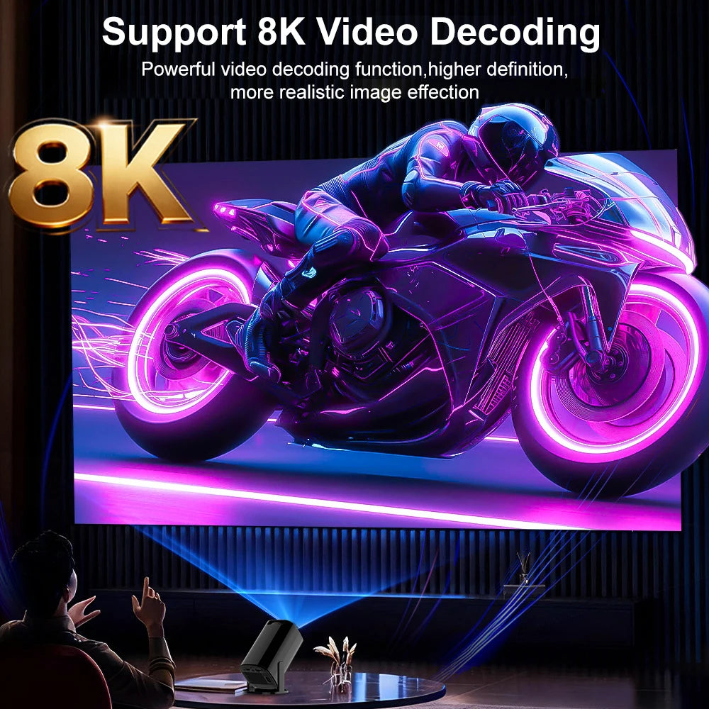 Focabo V1 - Vidéoprojecteur Portable Android 14, Ultra HD LCD, Batterie Intégrée
