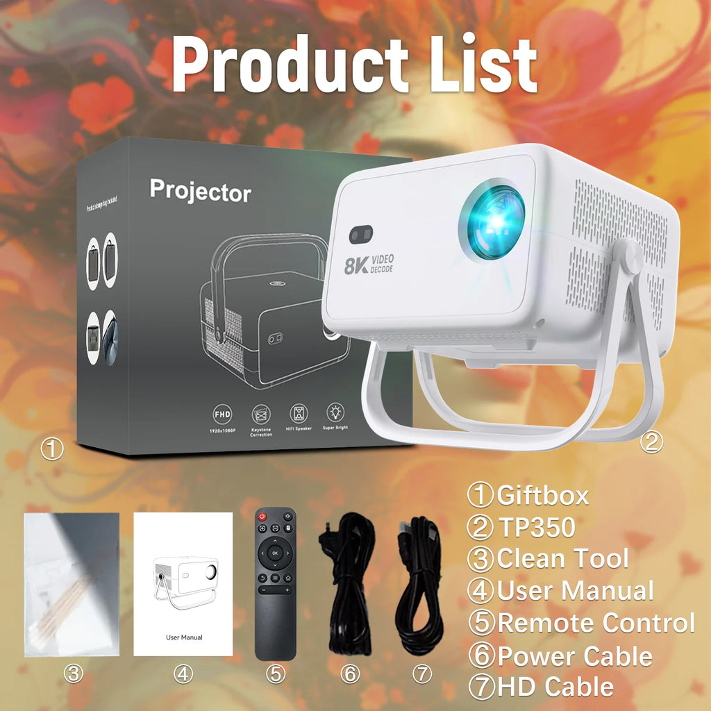 Velec TP350 - Vidéoprojecteur Home Cinéma Android 14, 650 ANSI, Bluetooth 5.2