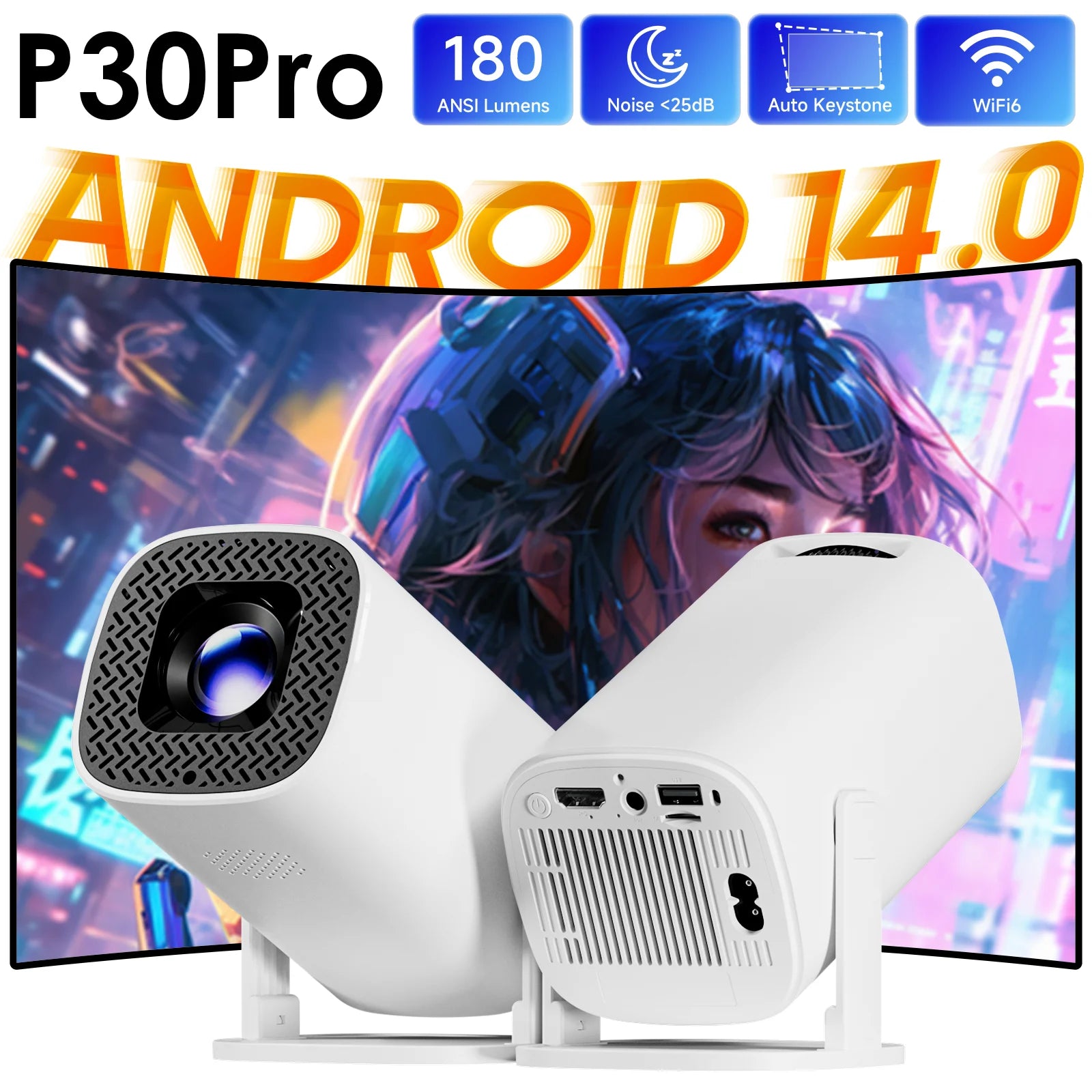 Topsion P30PRO mini videoprojecteur Android 14 WiFi6