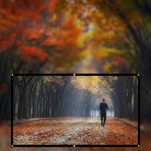 Écran de Projection Portable 16:9 - 60 à 150 Pouces, PVC Haute Densité