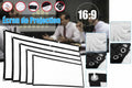 Écran de Projection Portable 16:9 - 60 à 150 Pouces, PVC Haute Densité