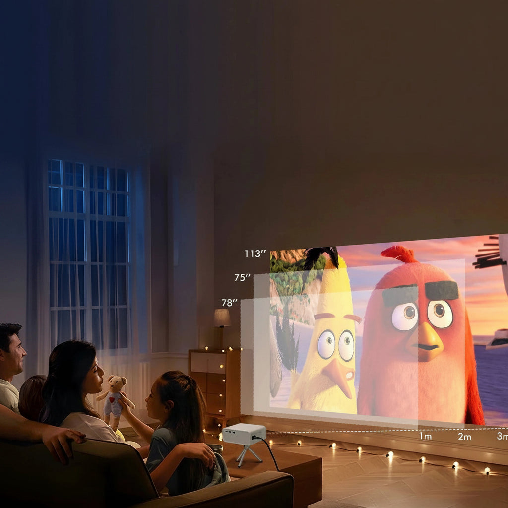 Mini Vidéoprojecteur de Poche Full HD 1080p - WiFi, Bluetooth, HDMI & USB