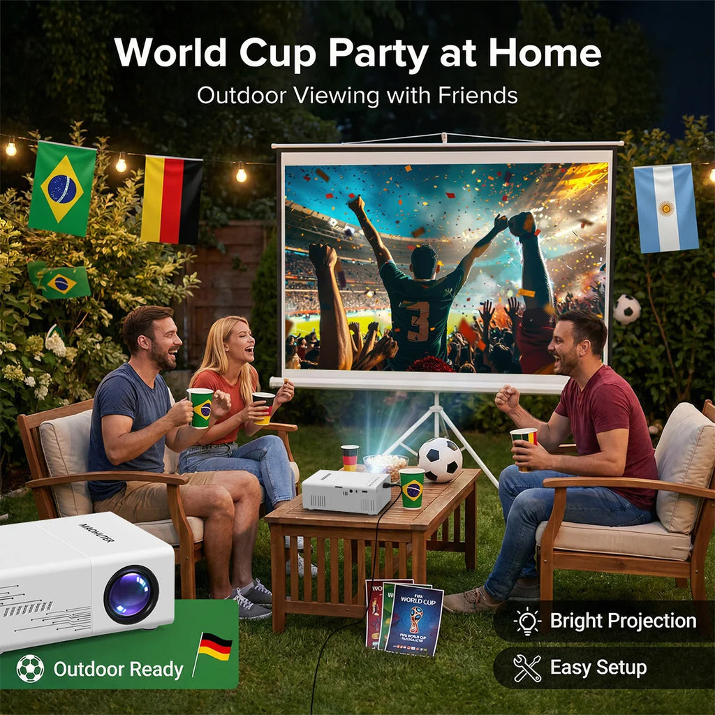 MAOHUTER - Vidéoprojecteur Compact Full HD 1080p, Écran 30 à 100 Pouces