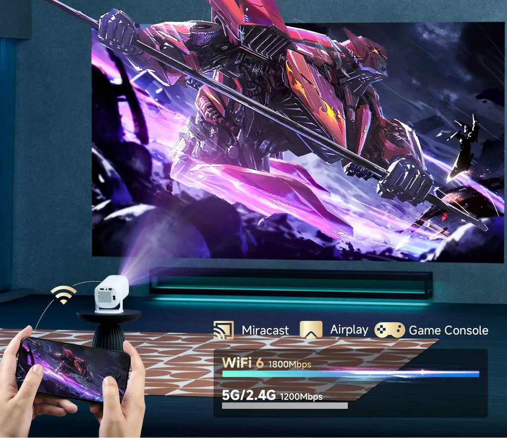 Topsion P30PRO - Mini Vidéoprojecteur Android 14, WiFi6 & Bluetooth 5.0
