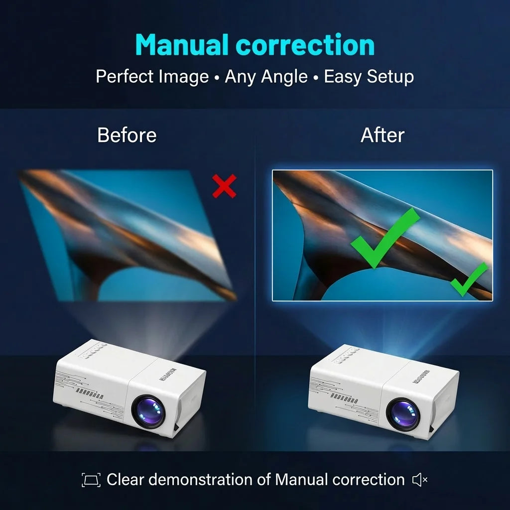 MAOHUTER - Vidéoprojecteur Compact Full HD 1080p, Écran 30 à 100 Pouces