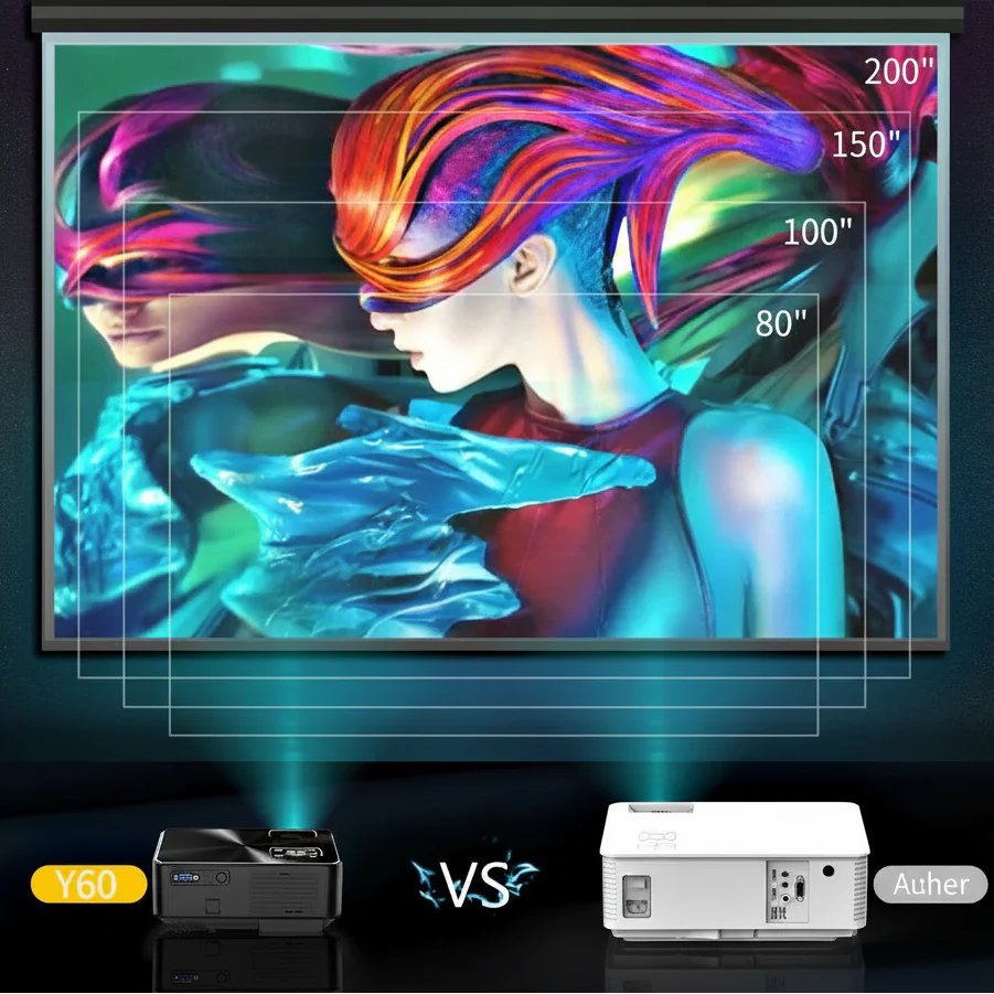 YABER Y60 vidéoprojecteur Full HD - vue de face