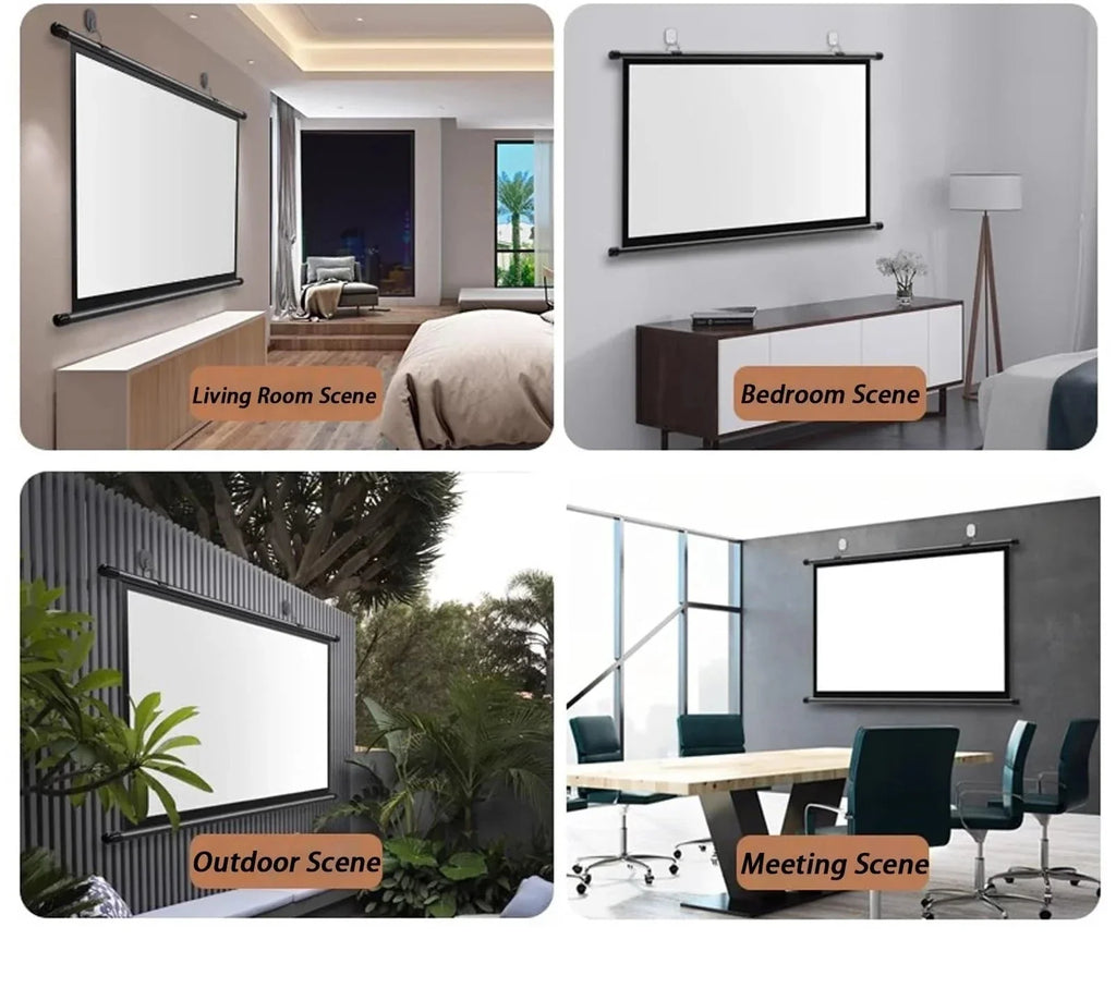 Écran de projection PVC lavable - rangement et transport