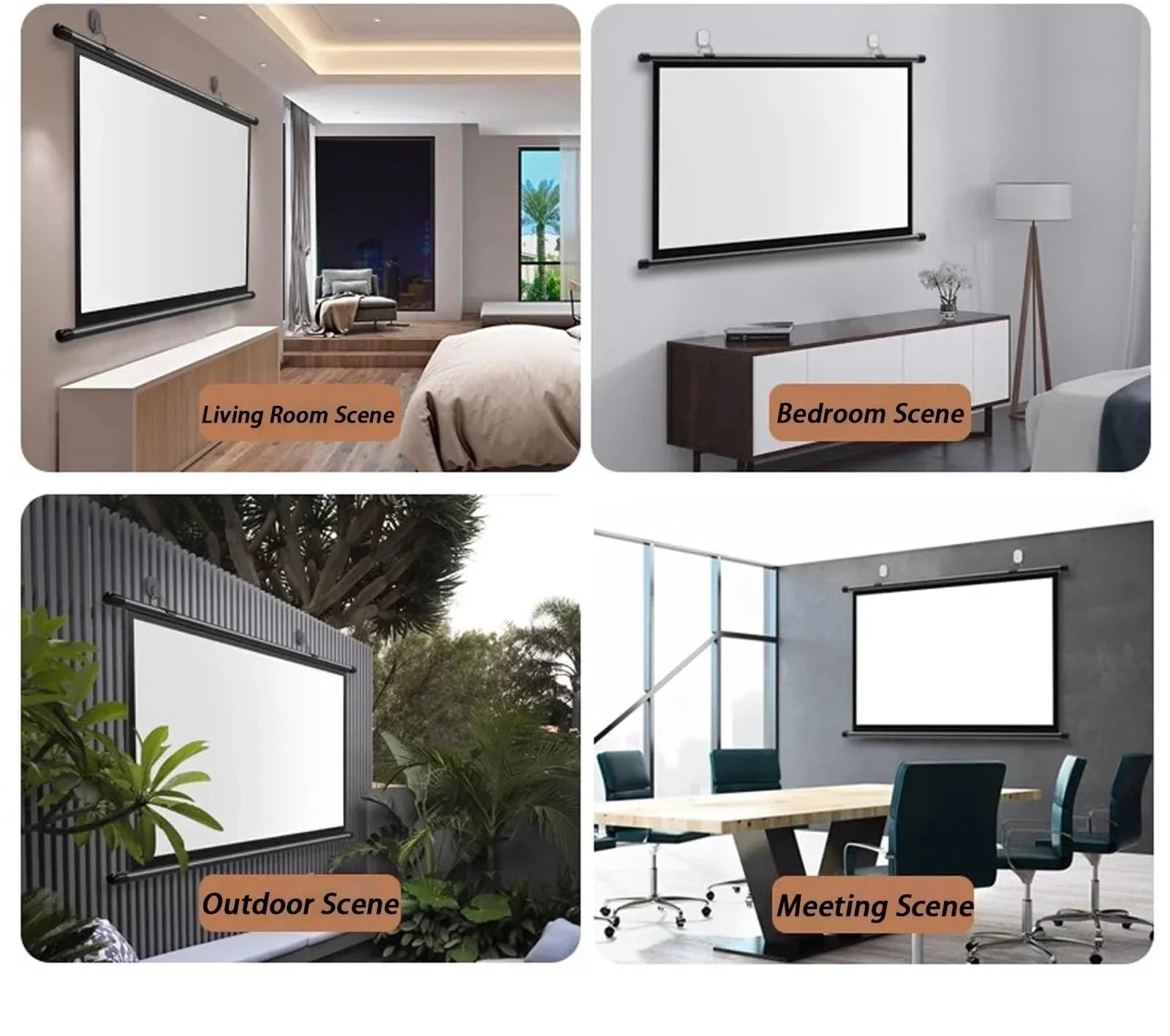 Écran de projection PVC lavable - rangement et transport